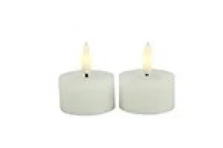 waxines theelicht rustiek Ø4CM LED ro Lyon s2 wit